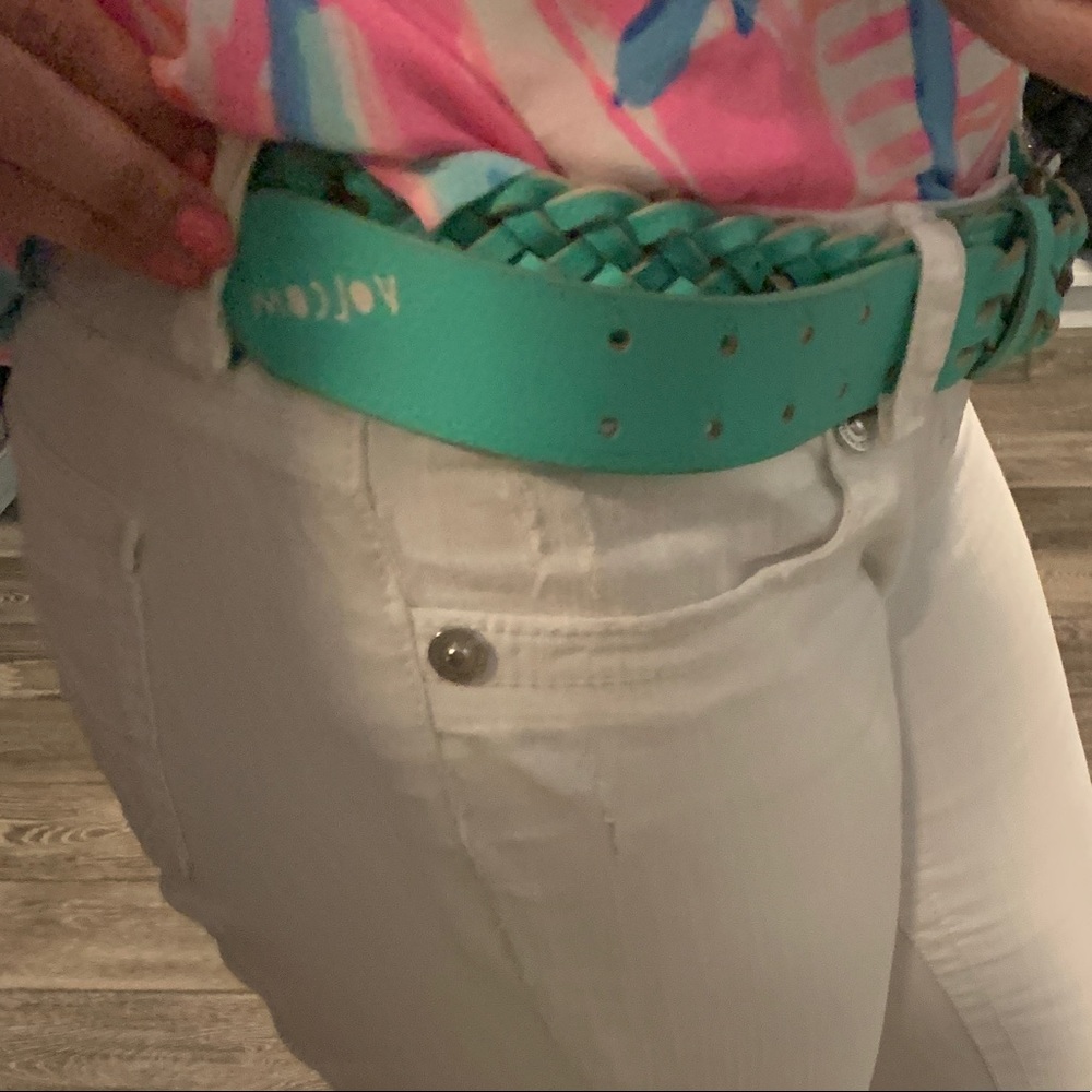 Volcom studded aqua blue belt